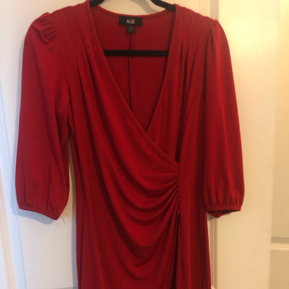 Red wrap dress
